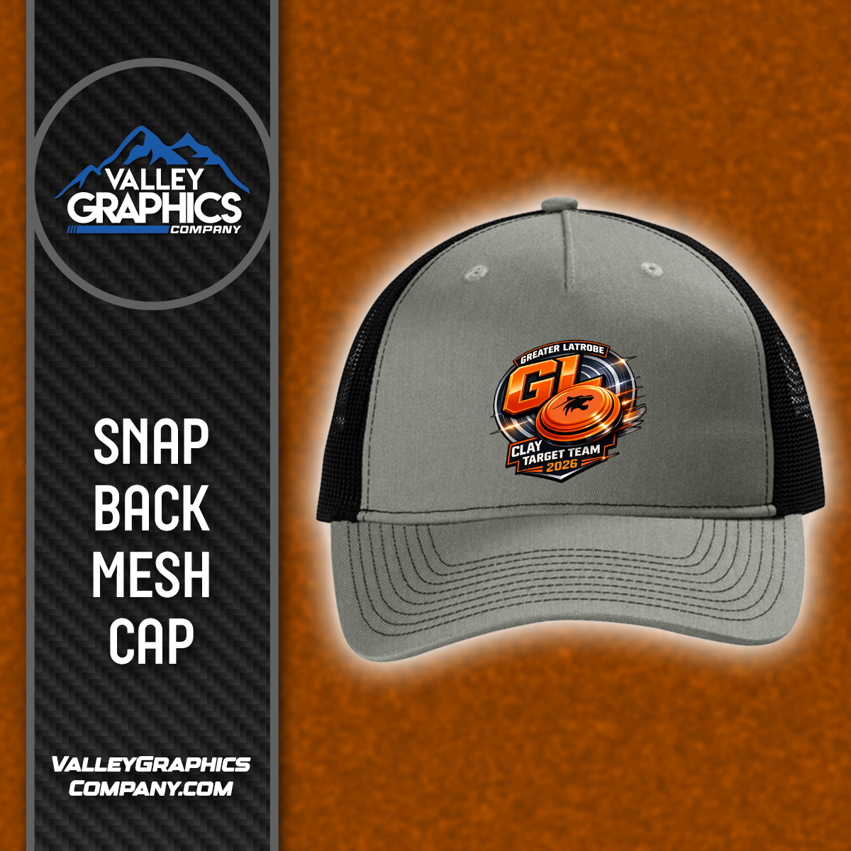 Snapback Hat - Adjustable - Mesh Back - GL Clay Target Team 2026