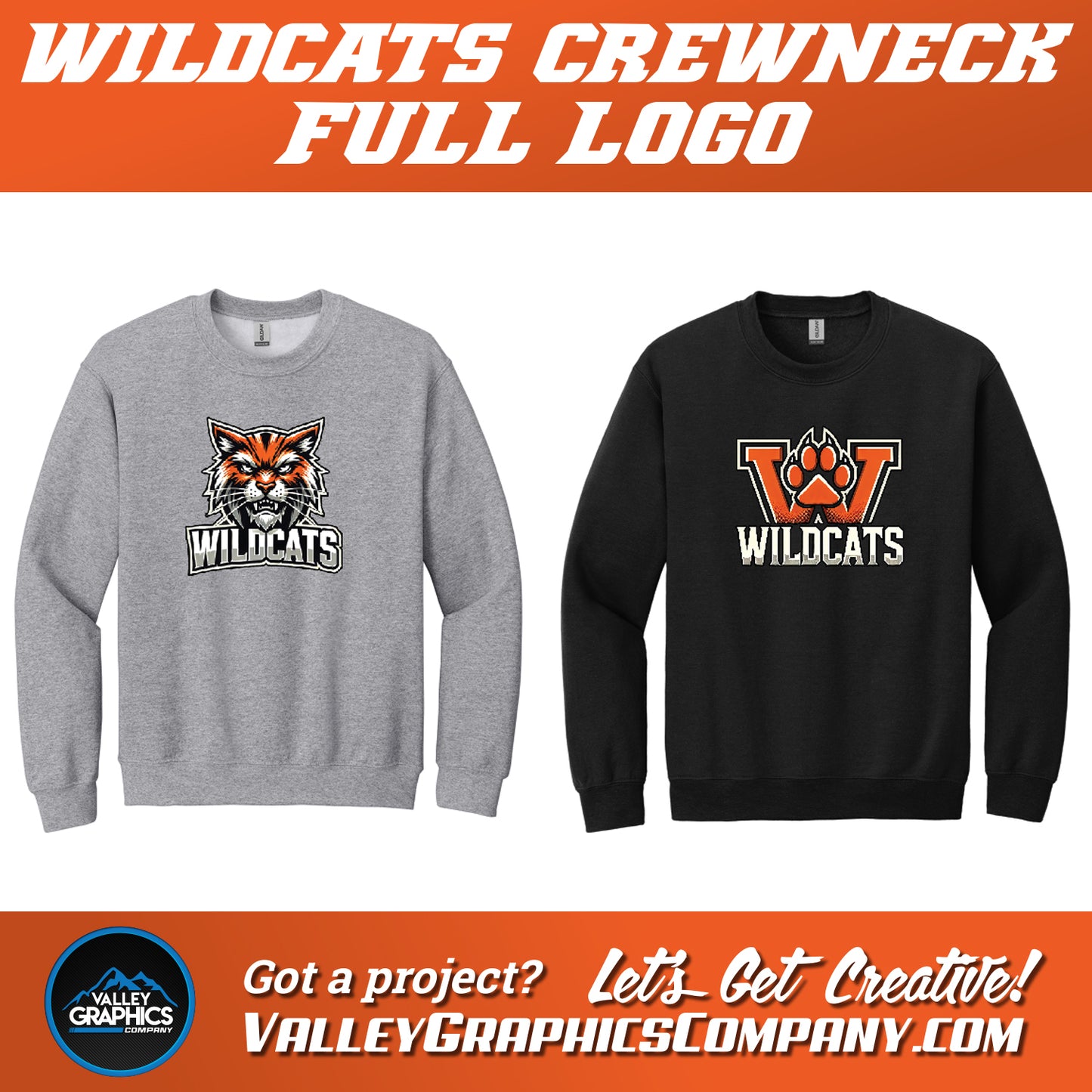 Wildcats Crewneck - Full Logo Print