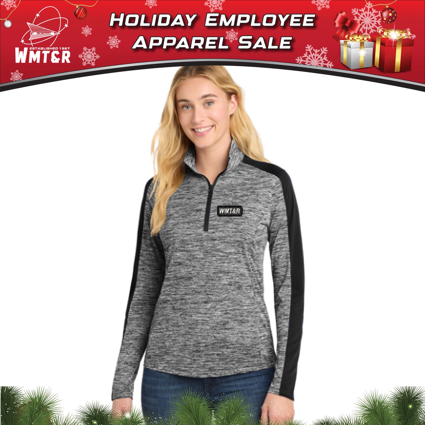 WMT&R - Women's Heather Colorblock 1/4-Zip Pullover