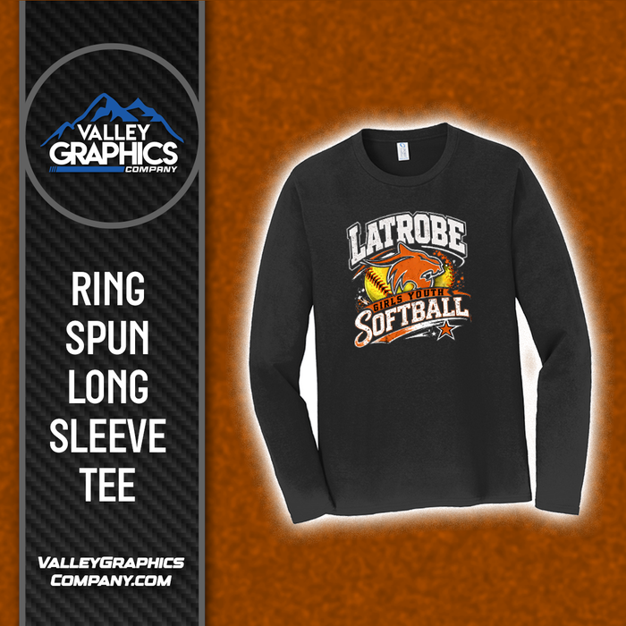 Ring Spun Long Sleeve Tee Design B - GL Girls Youth Softball 2026