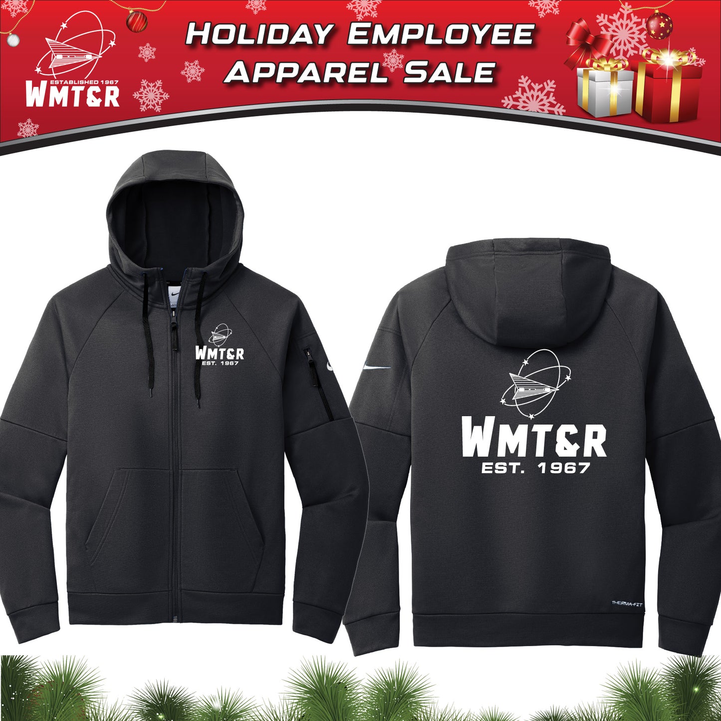 WMT&R - Nike Therma-FIT Pocket Full-Zip Fleece Hoodie