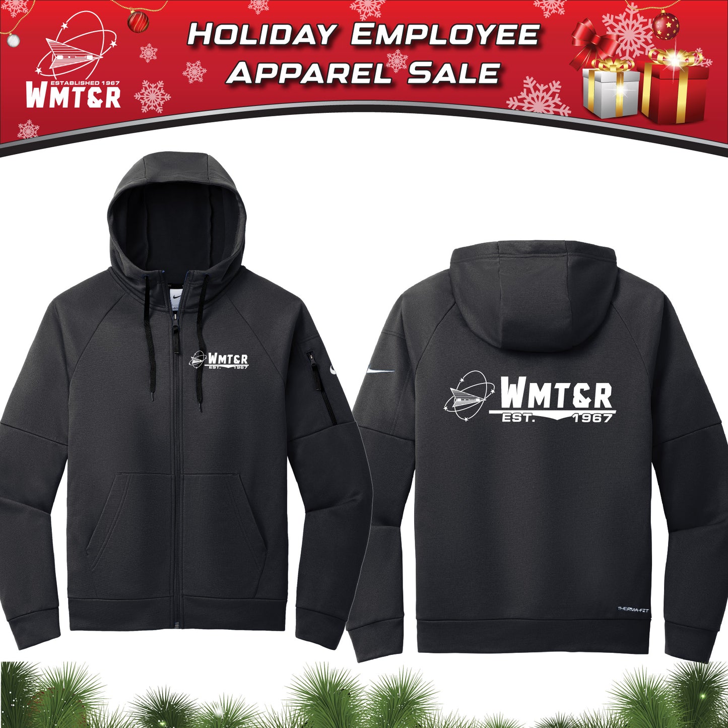 WMT&R - Nike Therma-FIT Pocket Full-Zip Fleece Hoodie