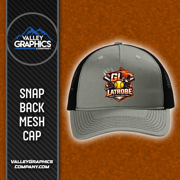 Snapback Hat - Adjustable - Mesh Back - GL Girls Youth Softball 2026